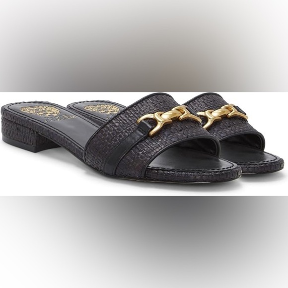NWT🖤💛Maxine Horsebit Slide Sandals - Picture 1 of 5